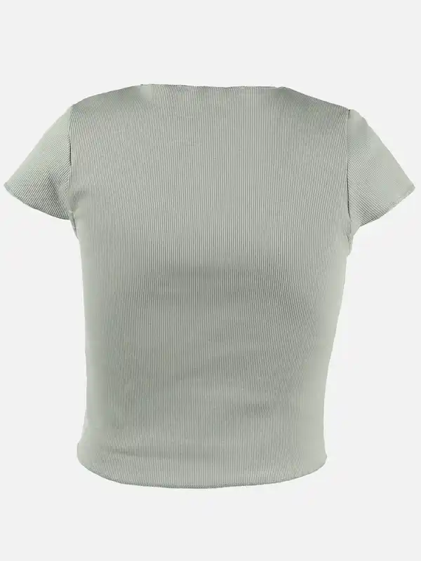 Bild 2 von Mädchen Rippshirt in kurzer Form Grün