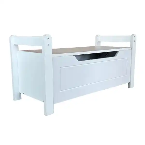 Bild 1 von Holz-Sitzbank mit Aufbewahrungsbox, ca. 88 x 38 x 43 cm - Weiß