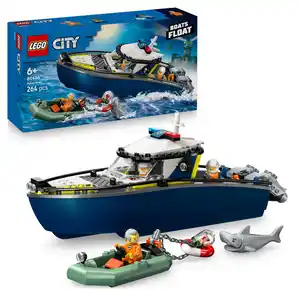 LEGO City Verfolgungsjagd im Polizeiboot, Spielset mit Schnellboot 60456, 1 Stk