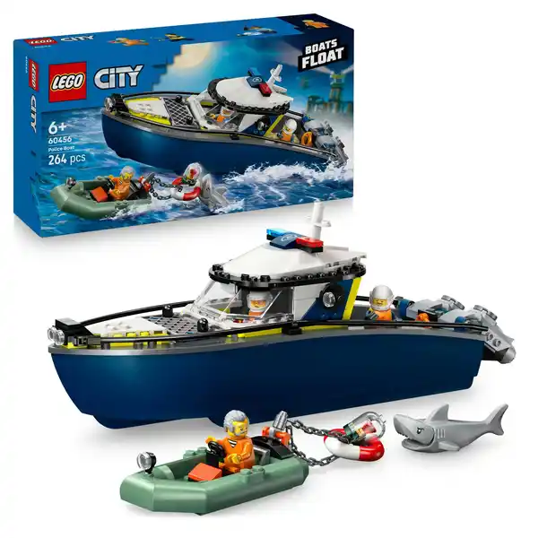 Bild 1 von LEGO City Verfolgungsjagd im Polizeiboot, Spielset mit Schnellboot 60456, 1 Stk
