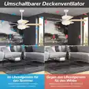 Bild 2 von Deckenventilator Mit Beleuchtung, 132cm Ceiling Fan Mit Fernbedienung