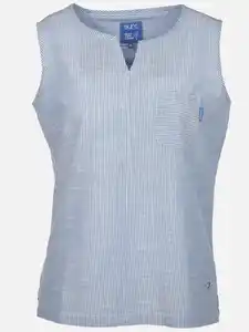 Damen Top mit zarten Streifen Blau