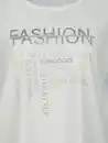 Bild 3 von Damen Shirt mit Glitzerprint und Strassbesatz Weiß