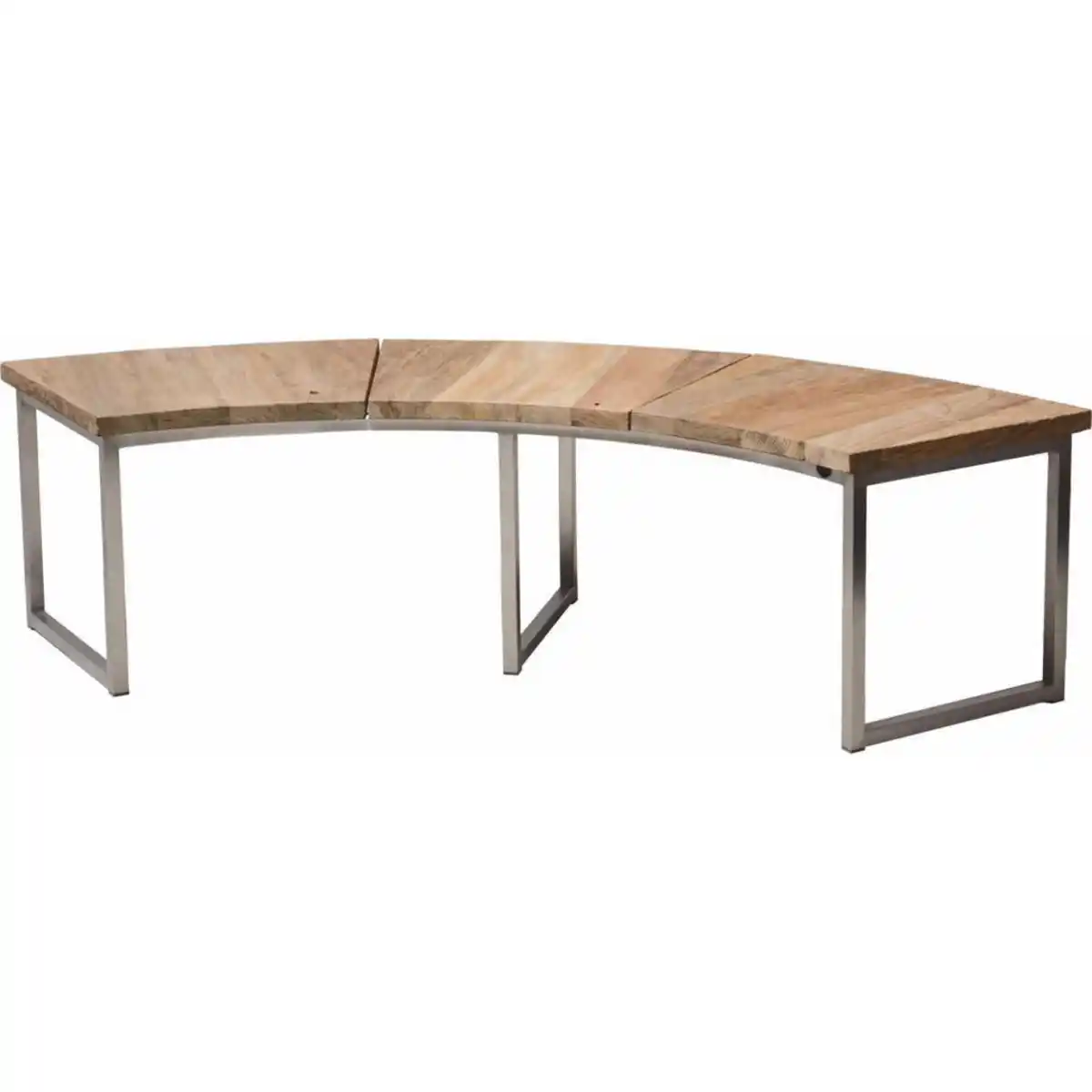 Bild 1 von Zebra  Gartenbank Onyx, Natur, Holz, Metall, Recyclingholz, Teakholz, massiv, Hartholz, 3-Sitzer, 171x45x70 cm, Holzmöbel, Sitzgelegenheiten Holz, Gartenbänke Holz