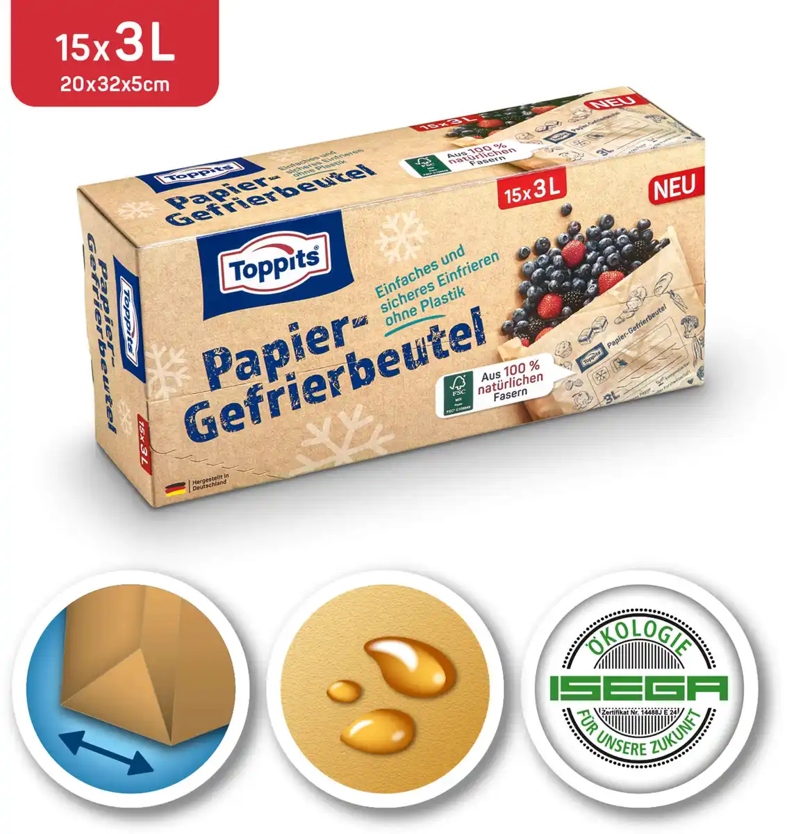 Bild 3 von Toppits Gefrierbeutel Papier 3L