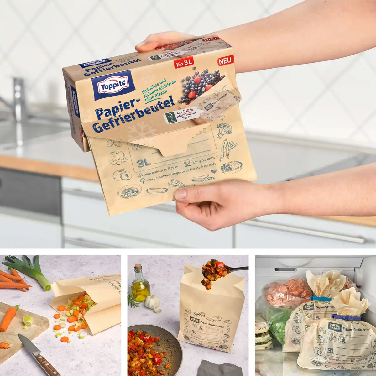 Bild 4 von Toppits Gefrierbeutel Papier 3L