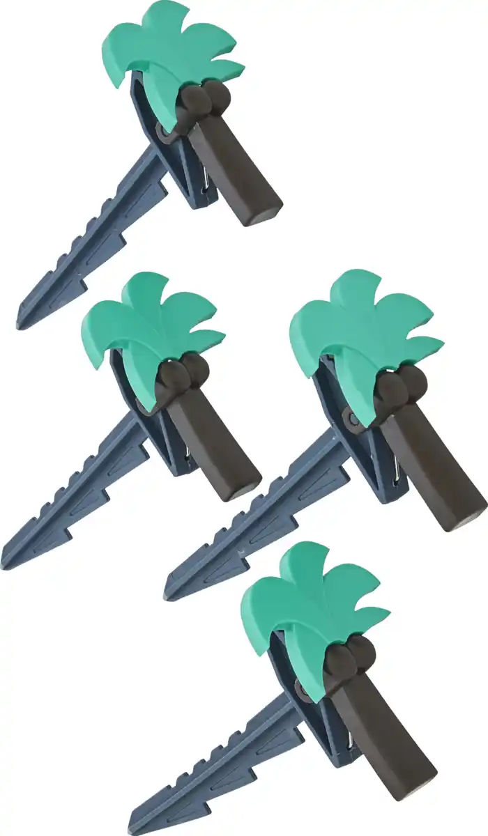 Bild 1 von IDEENWELT Strandtuchheringe 4er-Set blau