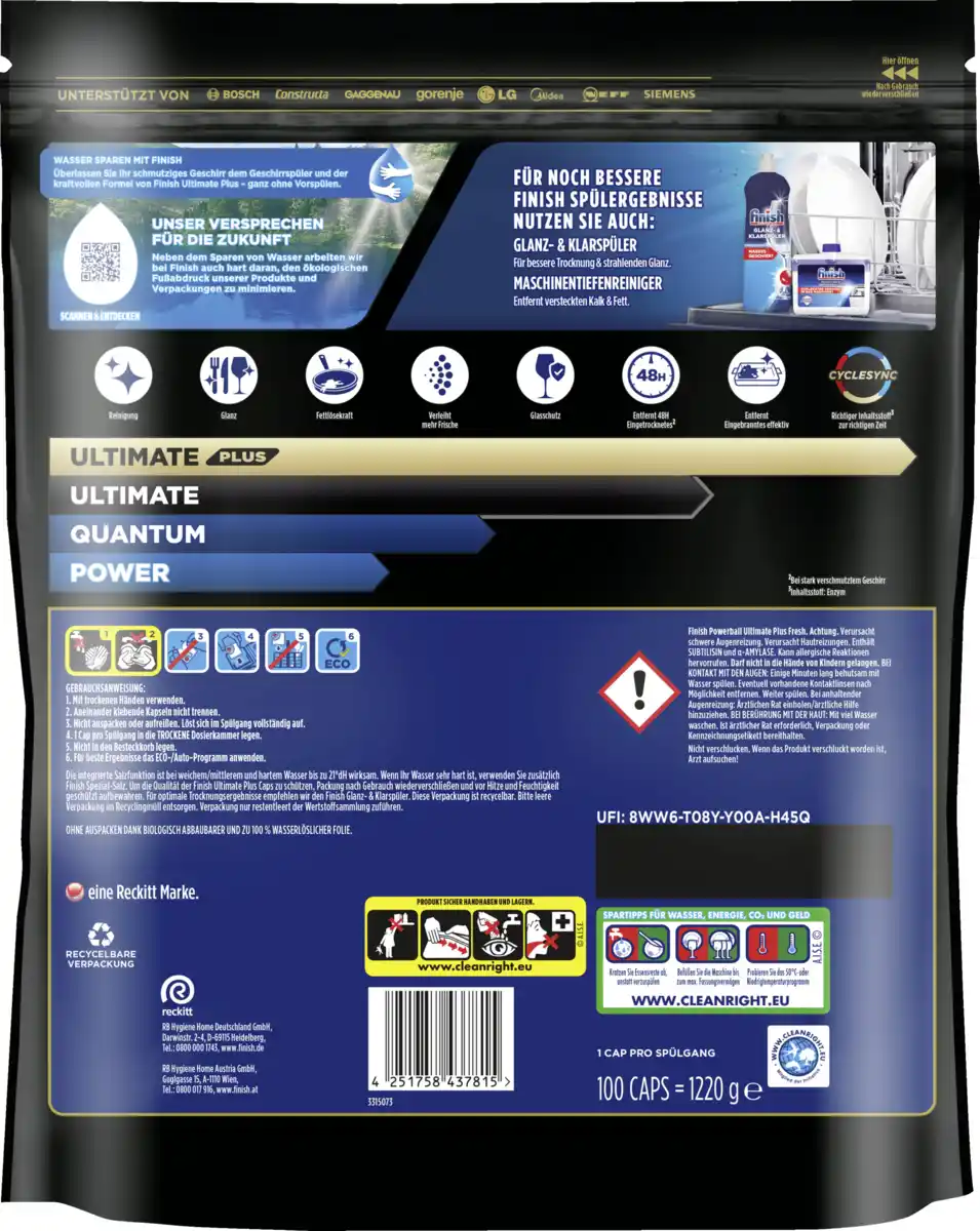 Bild 2 von Finish Ultimate Plus Fresh Caps Super Sparpack