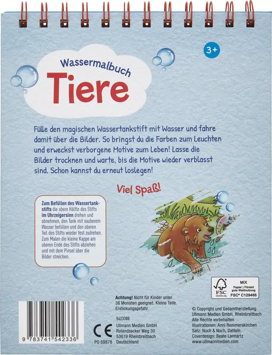 Bild 2 von IDEENWELT Wassermalbuch Tiere