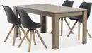 Bild 1 von VEDDE L160 Tisch wildeiche + 4 BLOKHUS Stühle schwarz
