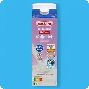 MILSANI Laktosefreie H-Milch, 3,5 % Fett