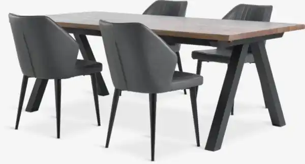 Bild 1 von SANDBY L210 Tisch dunkle eiche + 4 LUNDERSKOV Stühle schwarz