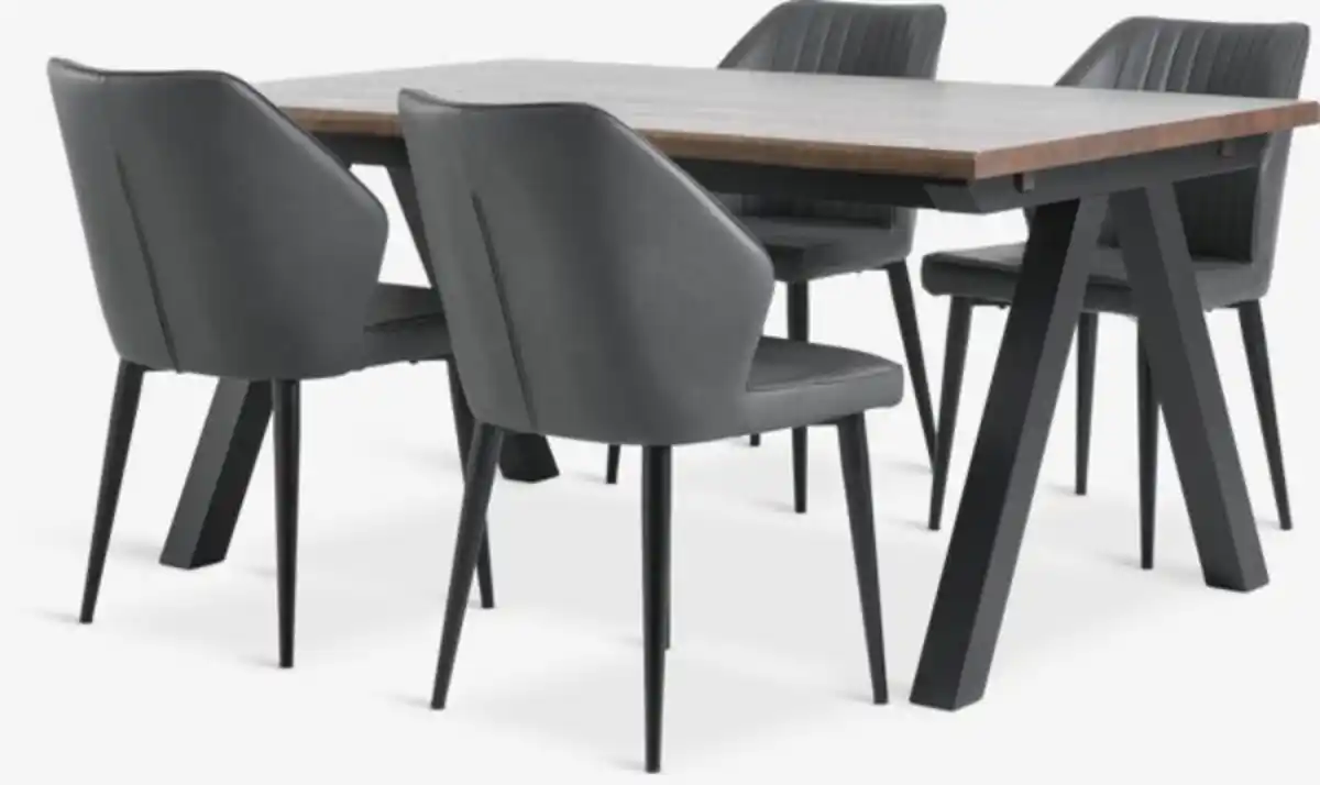 Bild 1 von SANDBY L160 Tisch d. eiche + 4 LUNDERSKOV Stühle schwarz