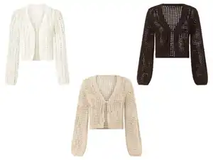 esmara® Damen Ajour-Cardigan, in transparenter Optik