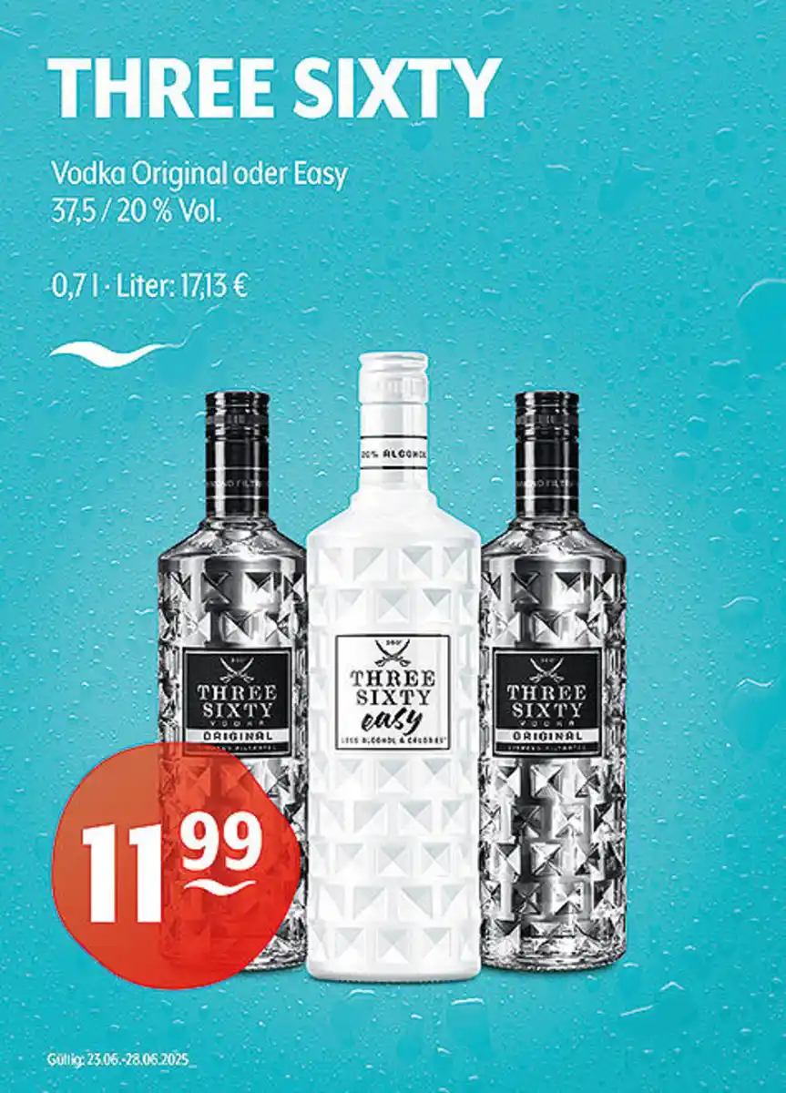 Bild 1 von THREE SIXTY Vodka Original oder Easy 37,5 / 20 % Vol.