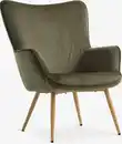 Bild 1 von Sessel HUNDESTED Cord grün/eichefarben