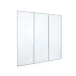 Badewannenfaltwand, HxL: 140 x 120 cm, Kunstglas/Aluminium