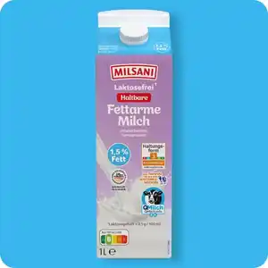 MILSANI Laktosefreie H-Milch,  1,5 % Fett