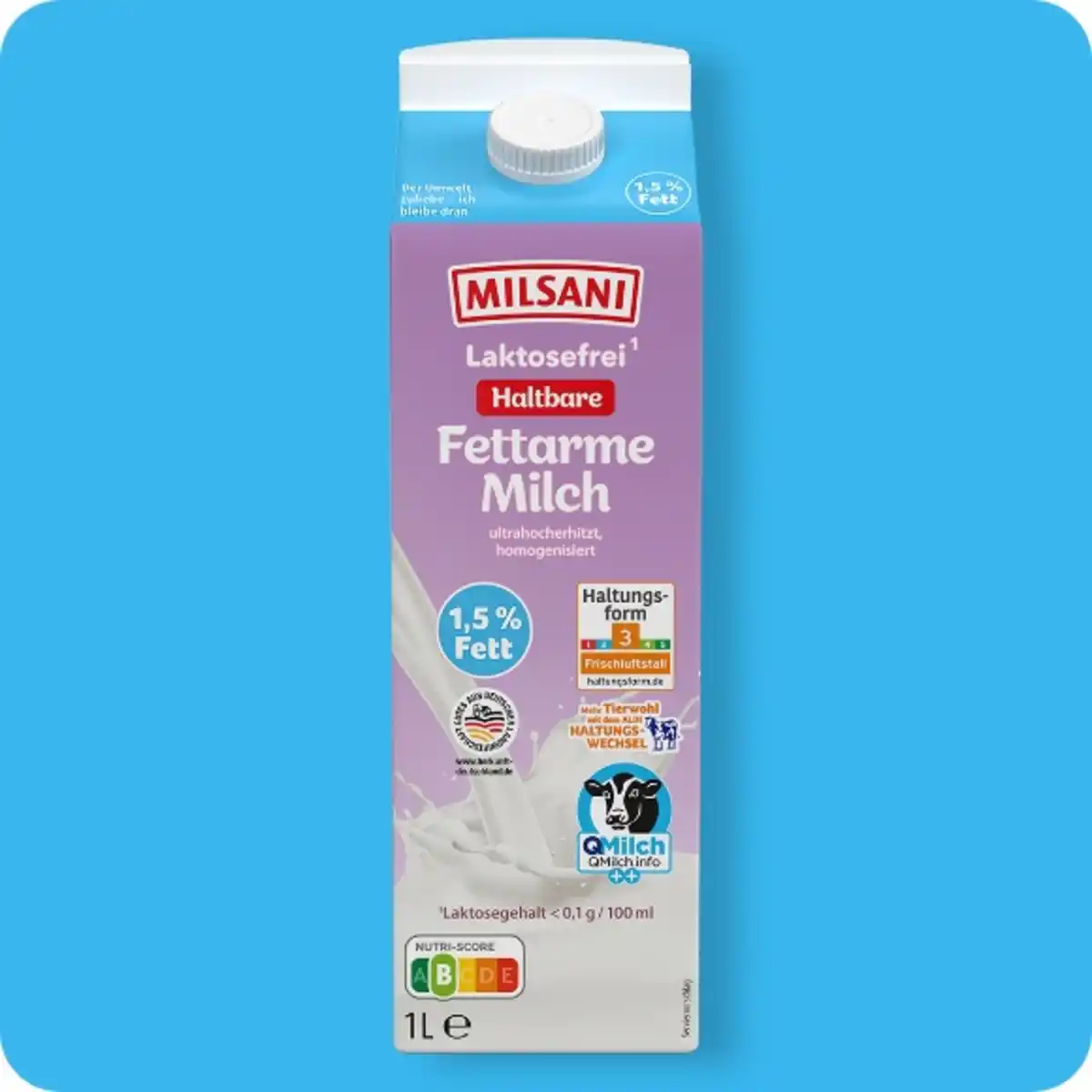 Bild 1 von MILSANI Laktosefreie H-Milch,  1,5 % Fett