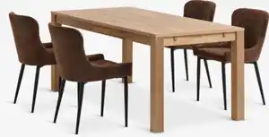 HAGE L190 Tisch eiche + 4 PEBRINGE braun/schwarz