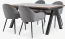 Bild 1 von SANDBY L160Tisch dunkle eiche + 4 SABRO Stühle grau/schwarz