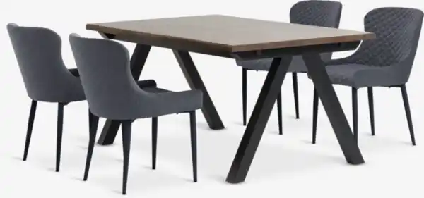 Bild 1 von SANDBY L160 Tisch dunkle eiche + 4 PEBRINGE Stühle grau/schw