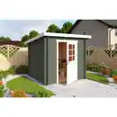 Bild 1 von Gartenhaus »Main«, (BxT): 190x190 cm (Aufstellmaß), 28 mm Wandstärke, grüngrau/weiss