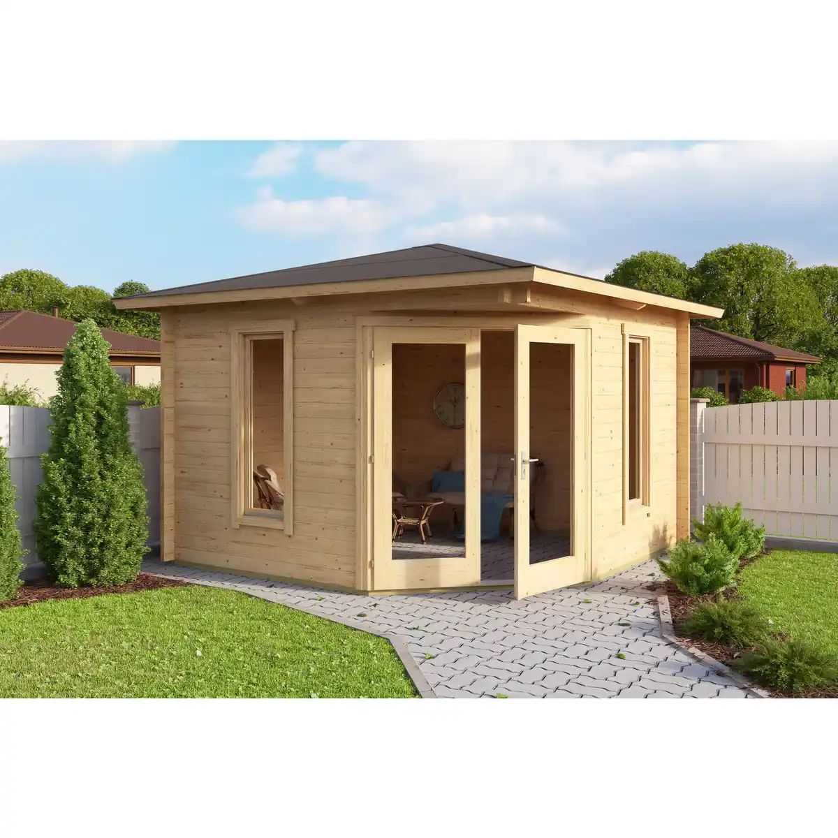 Bild 1 von Gartenhaus »Karlskrona«, Holz, BxHxT: 357 x 246 x 300 cm (Außenmaße inkl. Dachüberstand)