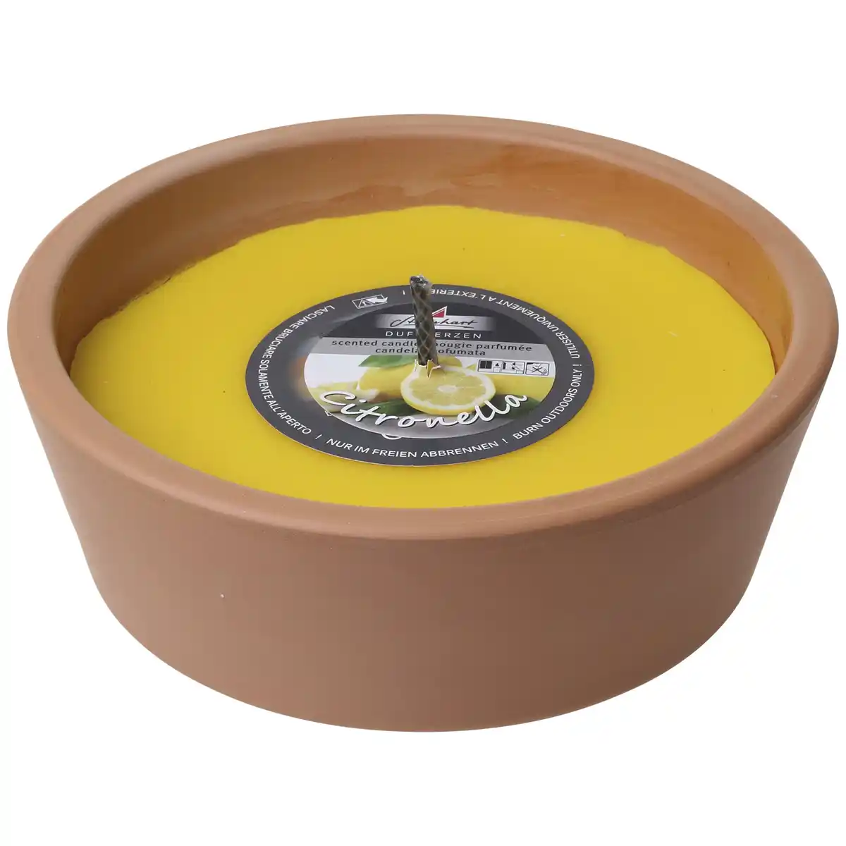Bild 1 von Outdoor-Kerze, Ø: 18,5 cm, gelb, Duft: Zitronella