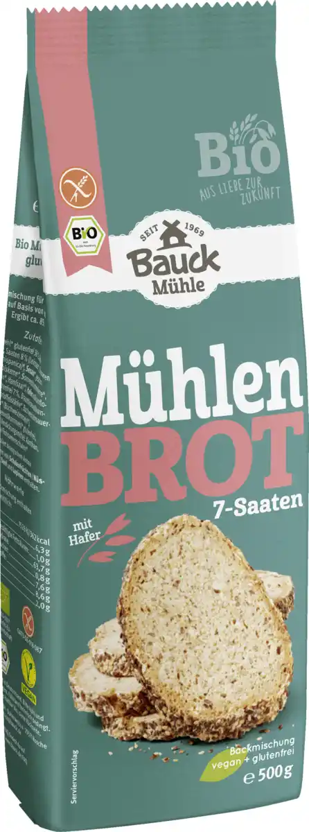 Bild 1 von Bauck Mühle Bio Mühlenbrot 7-Saaten Backmischung, 500 g