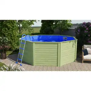 Karibu Massivholzpool-Set 'Modell X0' 320,5 x 121 x 320,5 mit Stahlrohrleiter