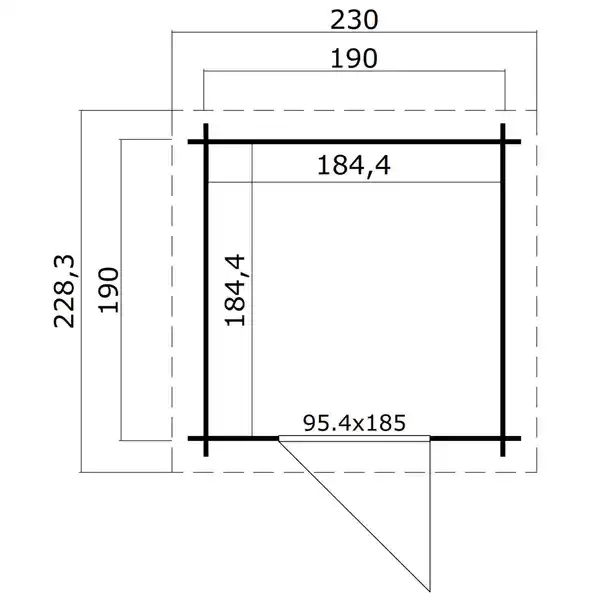 Bild 2 von Gartenhaus »Main«, Holz, BxHxT: 230 x 210,9 x 190 cm (Außenmaße inkl. Dachüberstand)
