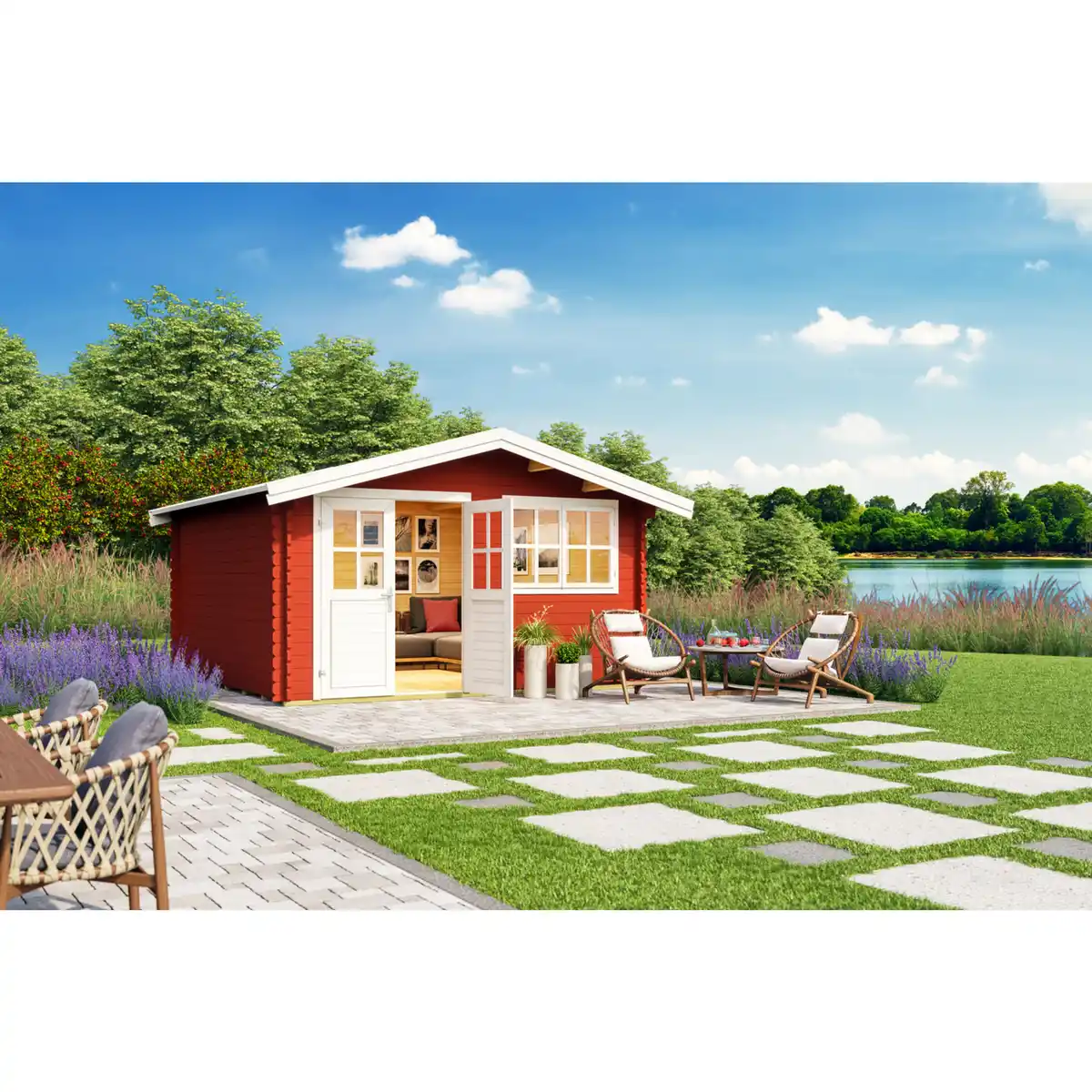 Bild 1 von Gartenhaus »Isar«, Holz, BxHxT: 424,2 x 245 x 443 cm (Außenmaße)