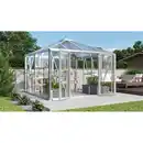 Bild 1 von Vitavia Gewächshaus 'Fortuna 1000' 314,4 x 314,4 cm mit 3 mm Sicherheitsglas/10 mm Hohlkammerplatten aluminiumfarben