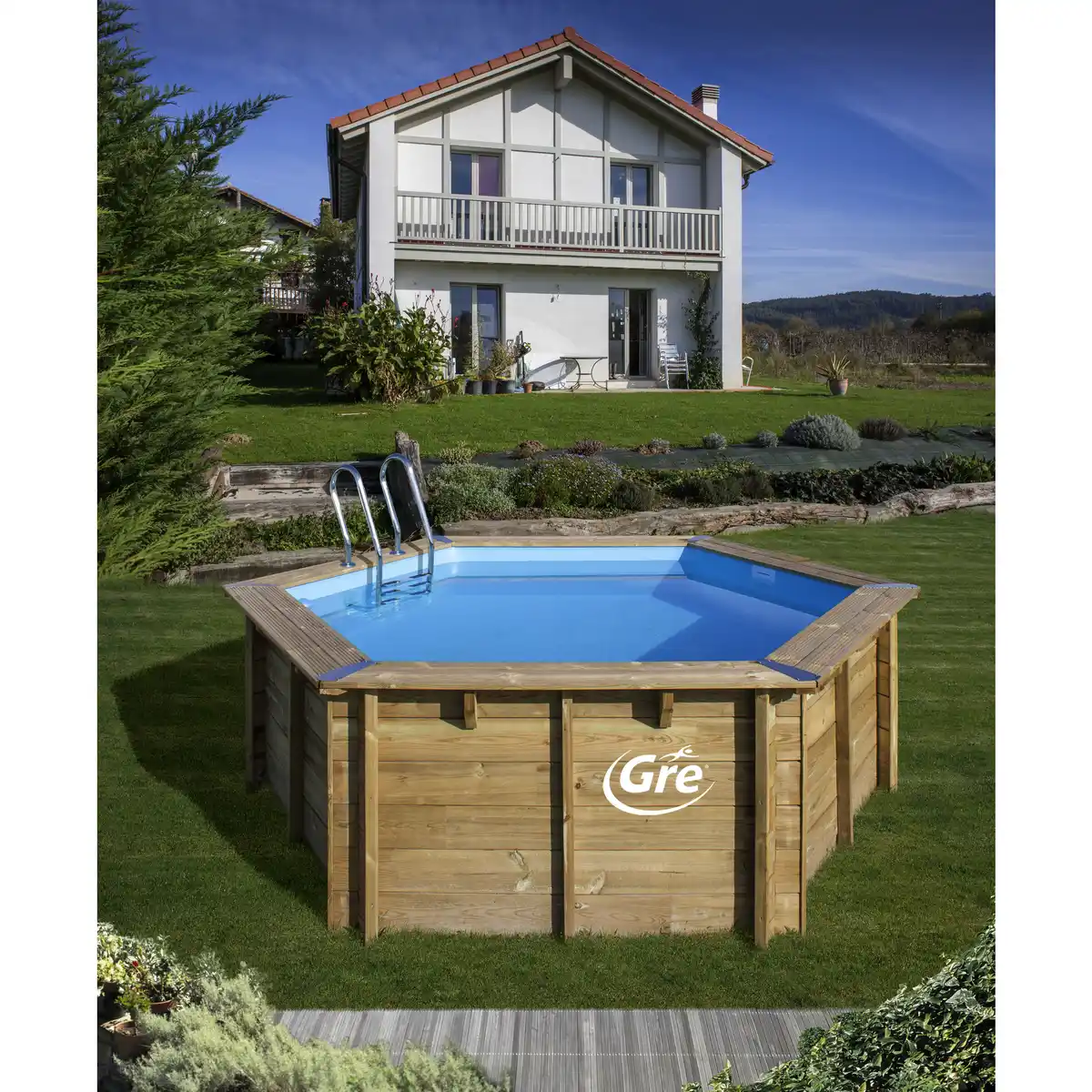 Bild 2 von Rundpool, braun, ØxH: 400 x 119 cm