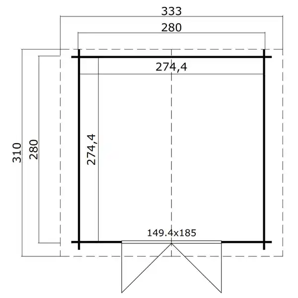 Bild 2 von Gartenhaus »Australien«, Holz, BxHxT: 333 x 222 x 310 cm (Außenmaße)