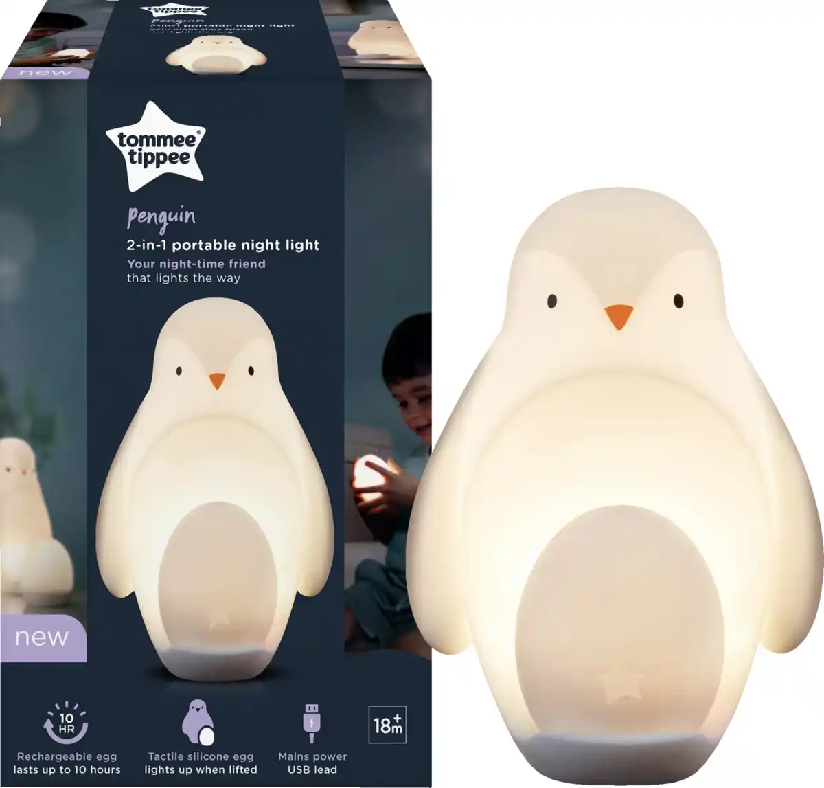 Bild 3 von tommee tippee Tragbares 2-in-1 Pinguin Nachtlicht