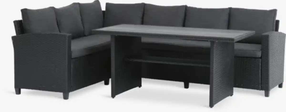Bild 1 von Lounge-Set AGERMOSE 6 Personen Stauraum schwarz