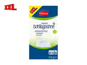 Milbona haltbare Schlagsahne XXL,  500 g
