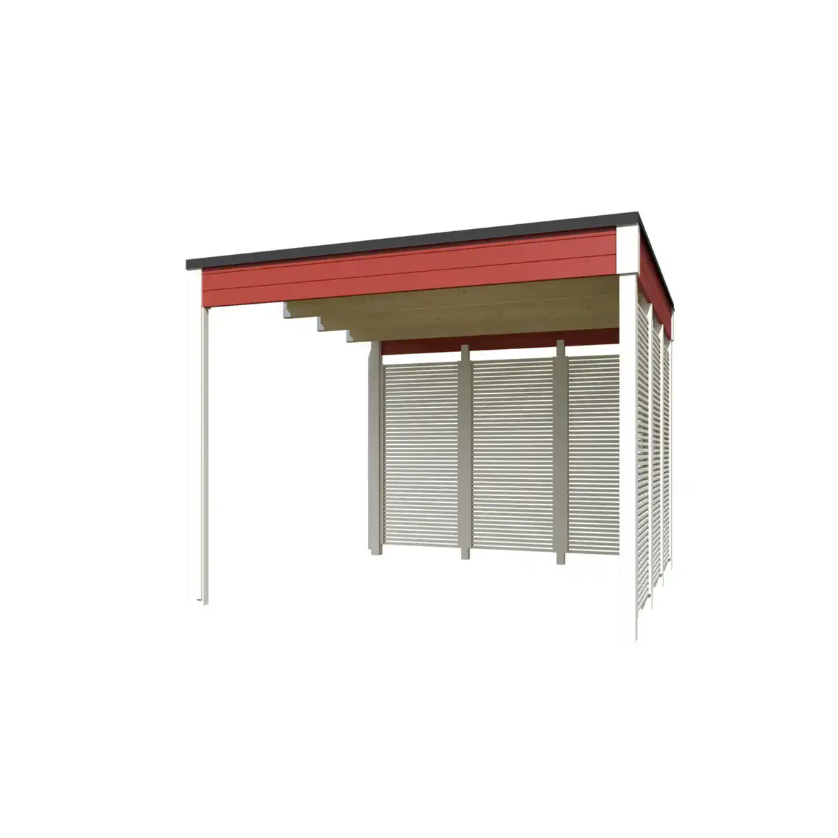 Bild 2 von Anbau »Kubus«, (BxLxH): 300 x 300 x 239 cm, schwarz, rot/weiss