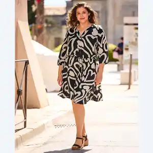 Damen-Kleid aus reiner Viskose, große Größen