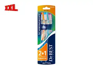 Dr. Best Classic Zahnbürste mit Schwingkopf mittel,  3 Stu