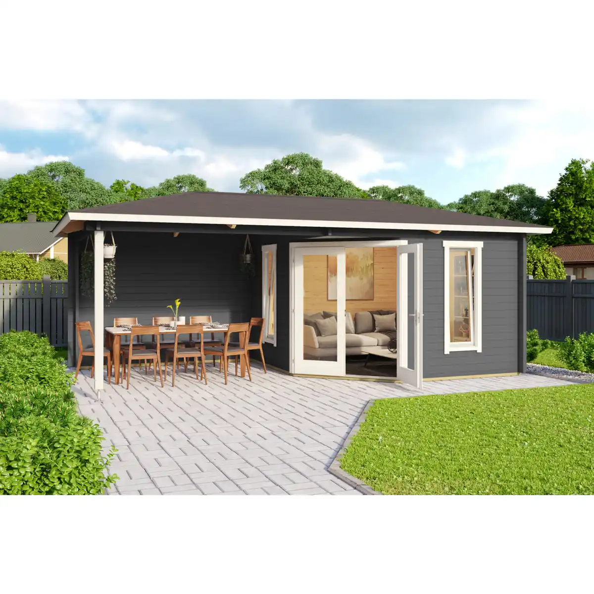 Bild 1 von Gartenhaus »Karlskrona«, Holz, BxHxT: 632,4 x 285 x 357,4 cm (Außenmaße)