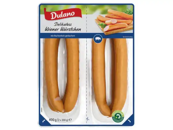 Bild 1 von Dulano Delikatess Wiener Würstchen,  400 g