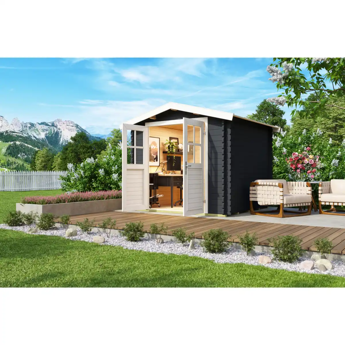 Bild 1 von Gartenhaus »Dänemark«, Holz, BxHxT: 271,3 x 222 x 260 cm (Außenmaße)