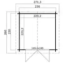 Bild 2 von Gartenhaus »Dänemark«, (BxT): 230x230 cm (Aufstellmaß), 34 mm Wandstärke, grüngrau/weiss