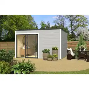 Gartenhaus »Kubus ALU 2«, (BxHxT): 400 x 239 x 302 cm (Außenmaß), carbongrau/weiss