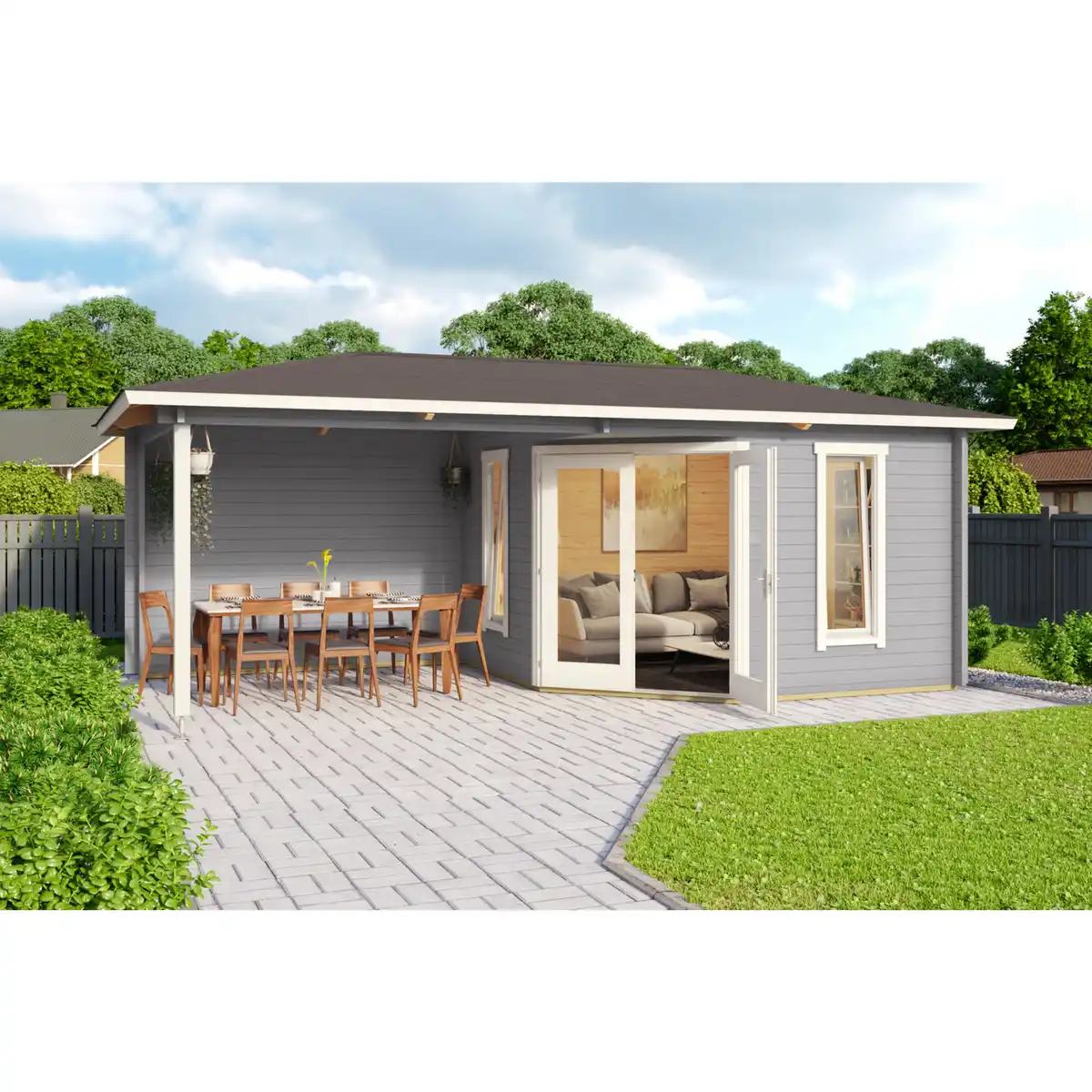 Bild 1 von Gartenhaus »Karlskrona«, Holz, BxHxT: 632,4 x 285 x 357,4 cm (Außenmaße)