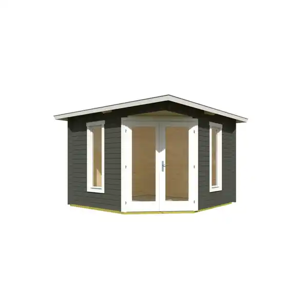 Bild 2 von Gartenhaus »Karlskrona«, (BxHxT): 357,4 x 269,4 x 357,4 cm (Außenmaß), grüngrau/weiss