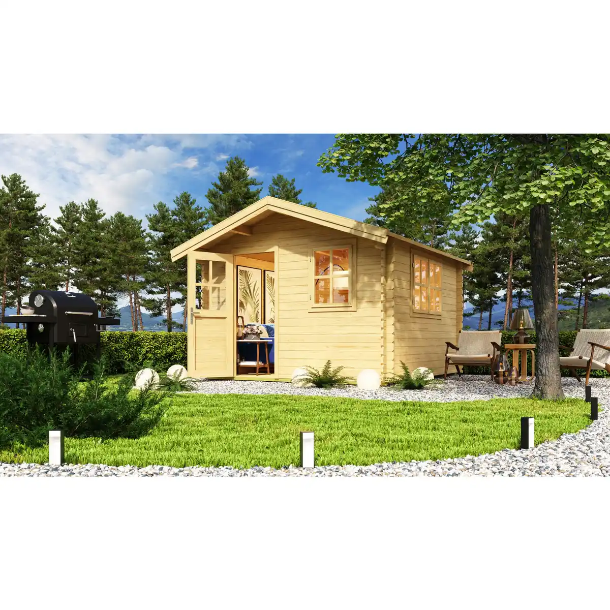 Bild 1 von Gartenhaus »Spree«, BxT: 340 x 363 cm (Aufstellmaße), Satteldach, Wandstärke 34mm